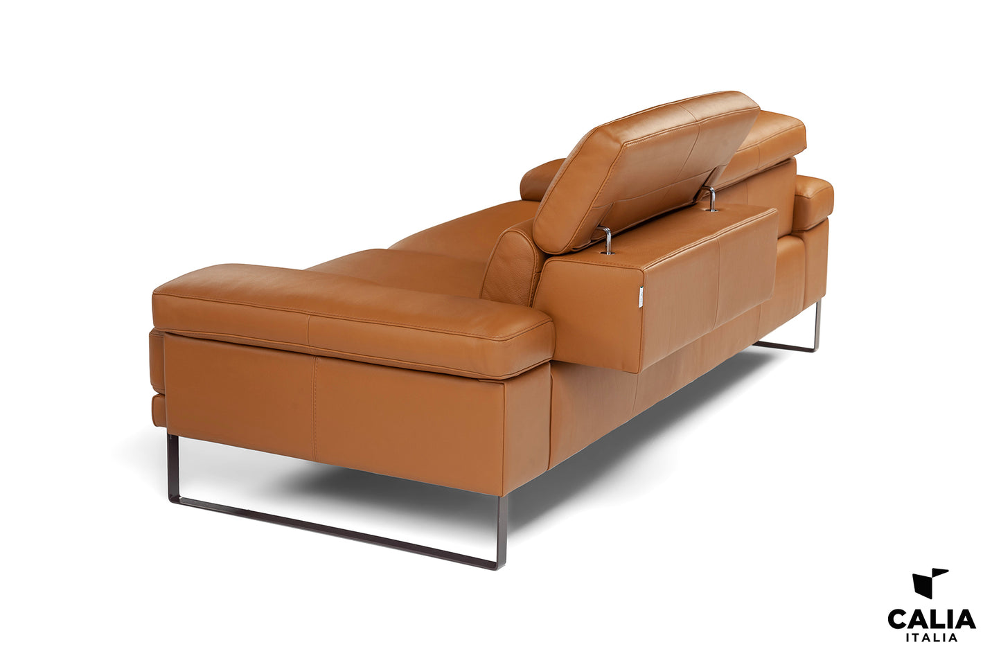 Nicoletti - Italo off-white Leather Sofa 85"L