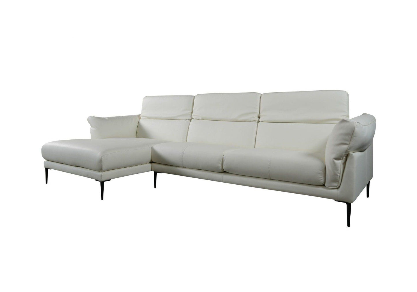 Ennio Top Grain Leather Sofa with Chaise Lounge