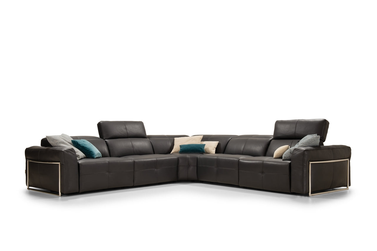 ALPA SALOTTI - MADISON 5PCS. SECTIONAL W/3 RECLINERS - Eurohaus Modern Furniture LLC