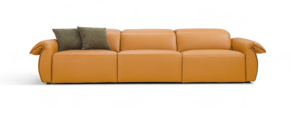ALPA - EMERALD 3 RECLINERS LEATHER SOFA - Eurohaus Modern Furniture LLC