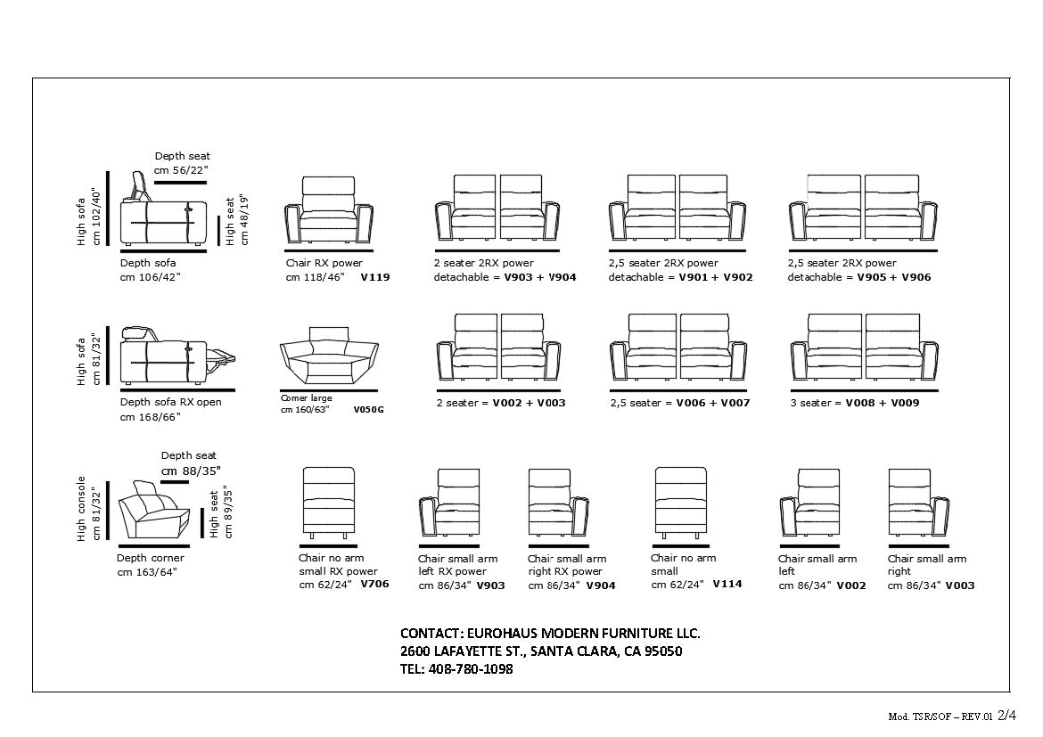 INCANTO - I829 Sofa with 2 recliners & chaise lounge