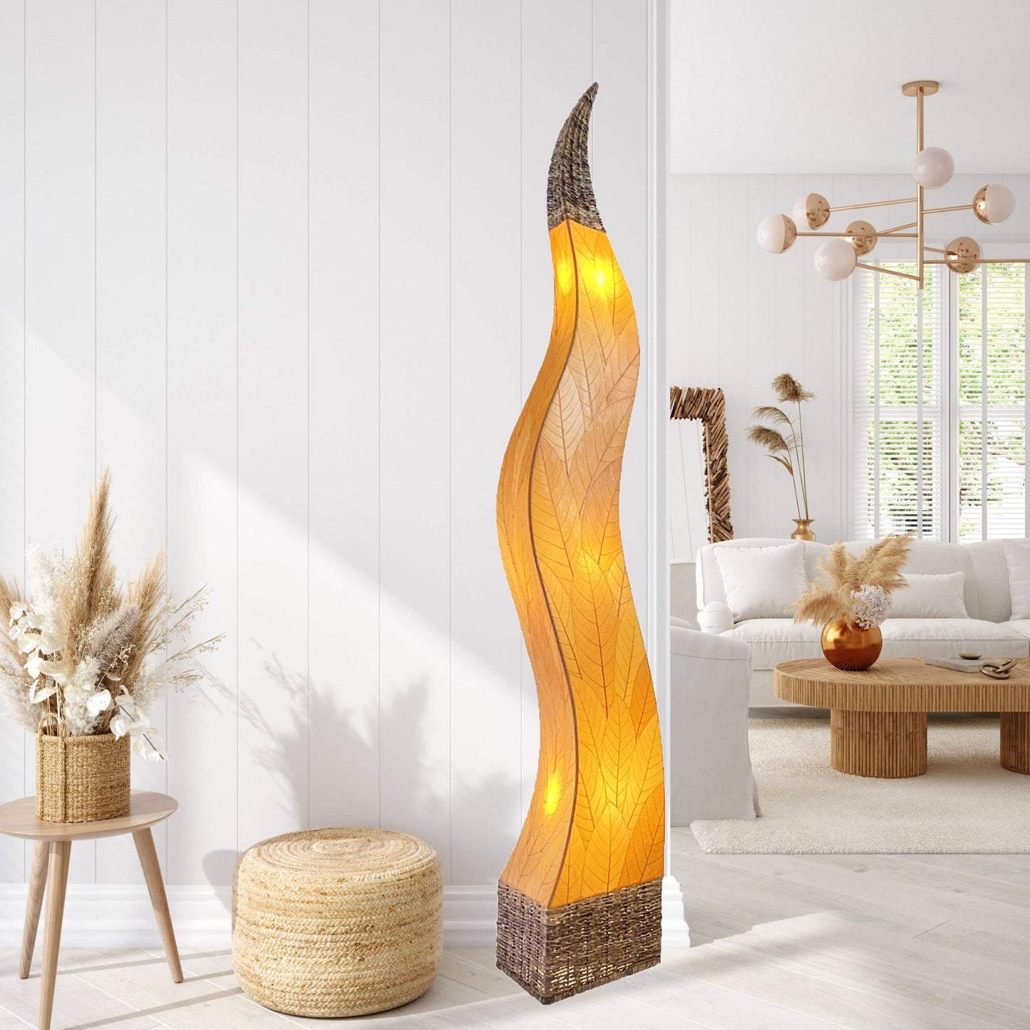 Flame Giant Floor Lamp Orange - Eurohaus Modern Furniture LLC