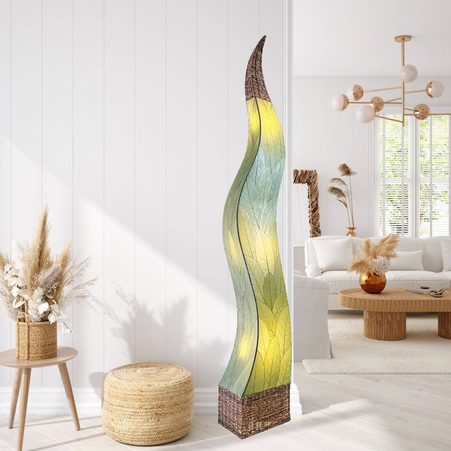 Flame Giant Floor Lamp Green - Eurohaus Modern Furniture LLC