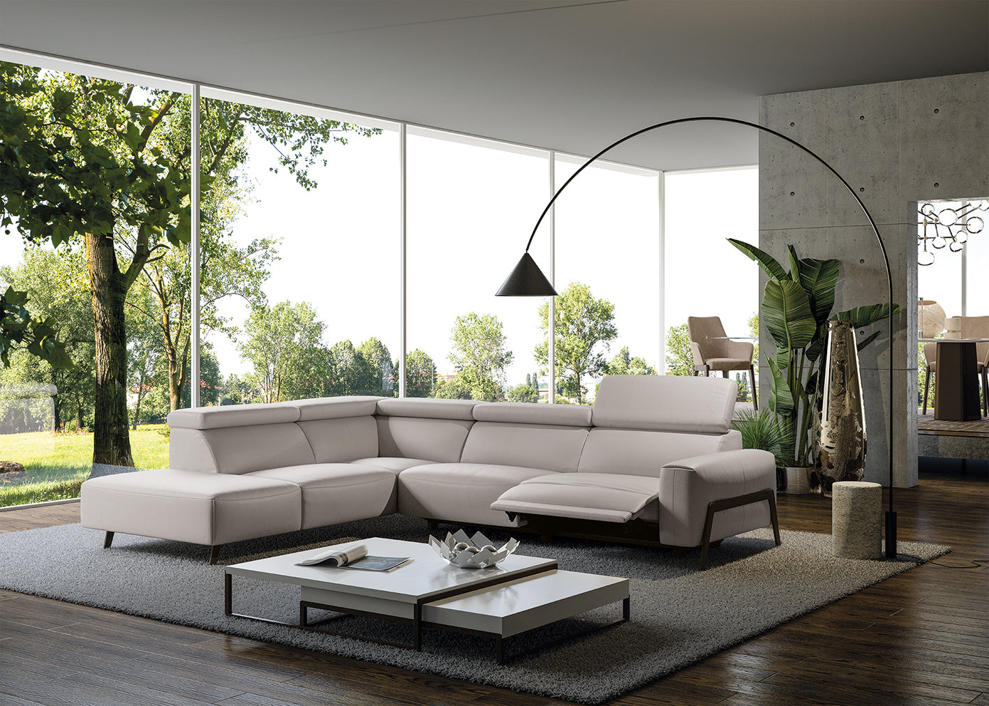 INNOVA ITALIA - CLAIRE LEATHER SECTIONAL WITH RECLINER100 - Eurohaus Modern Furniture LLC