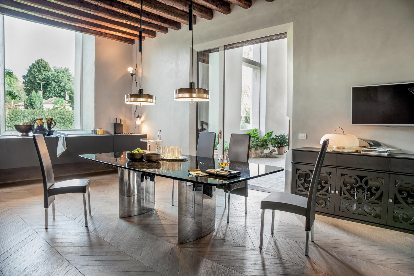 TONIN CASA - Made in Italy - Manhattan Dining Table - Eurohaus Modern Furniture LLC