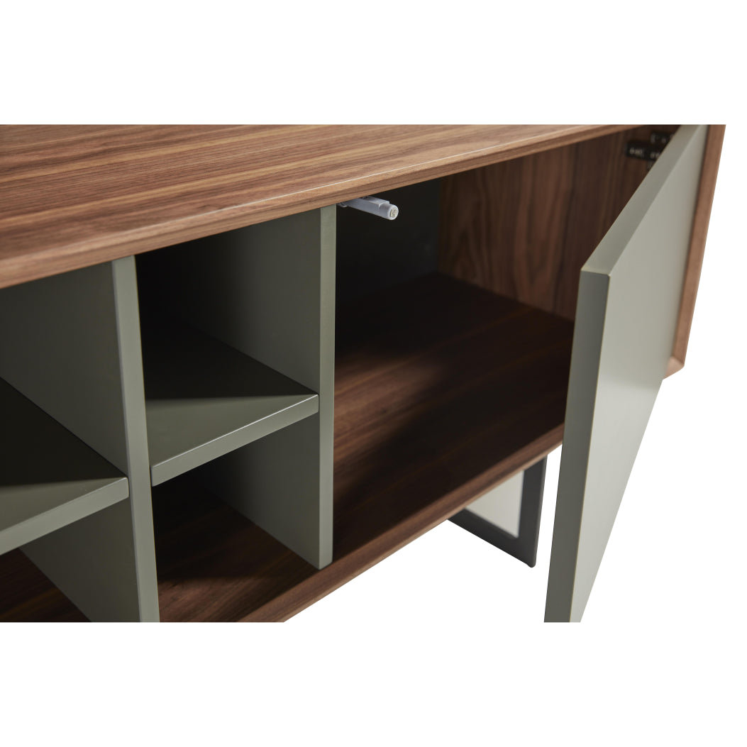 EURO Modern Anderson Grey/Walnut Tv stand 71"L