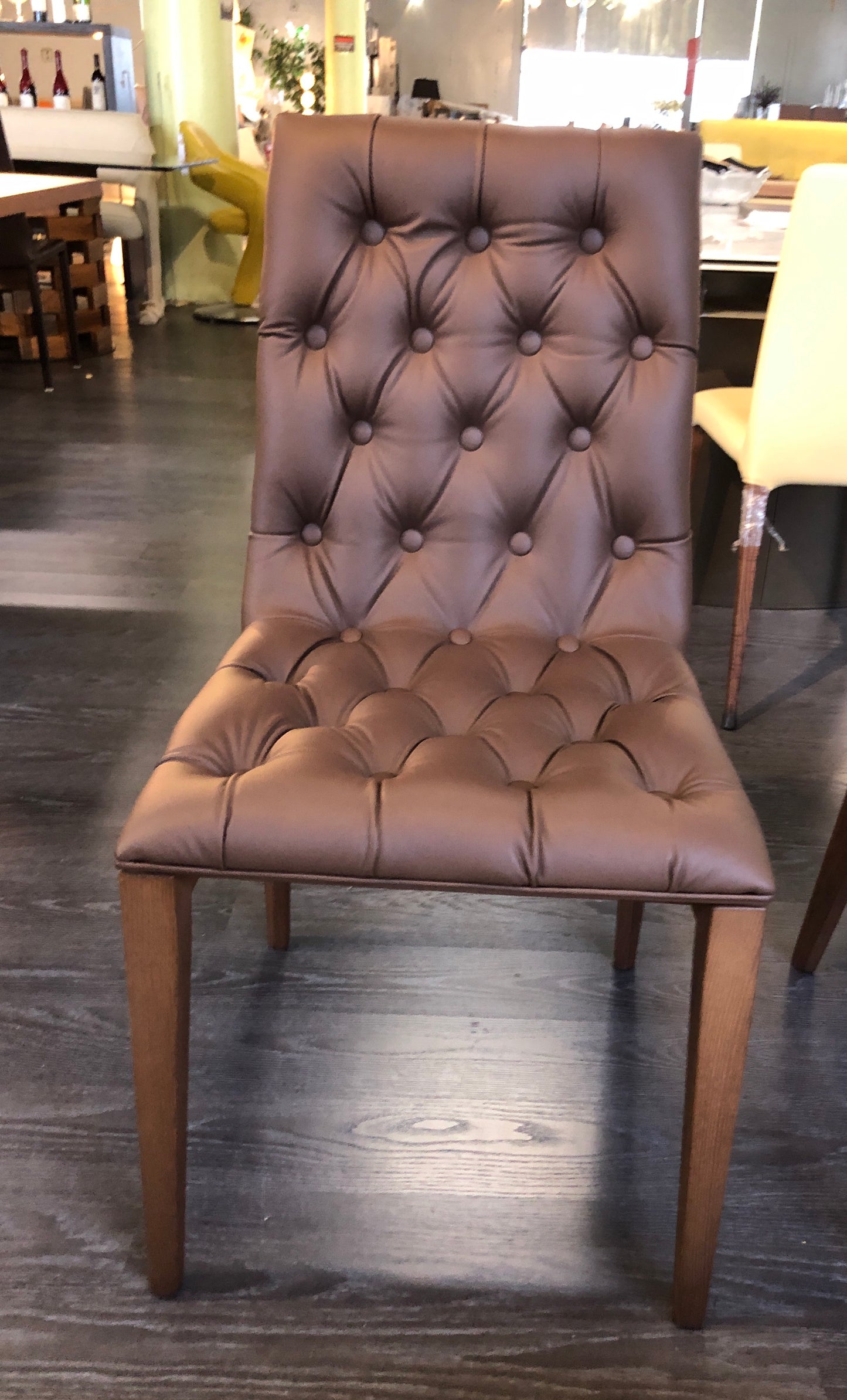 BUSETTO- Made in Italy- S066 Genuine Leather Turfted Seat - Eurohaus Modern Furniture LLC