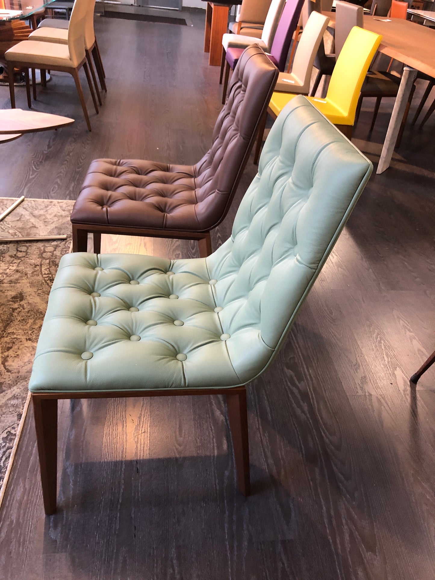 BUSETTO- Made in Italy- S066 Genuine Leather Turfted Seat - Eurohaus Modern Furniture LLC