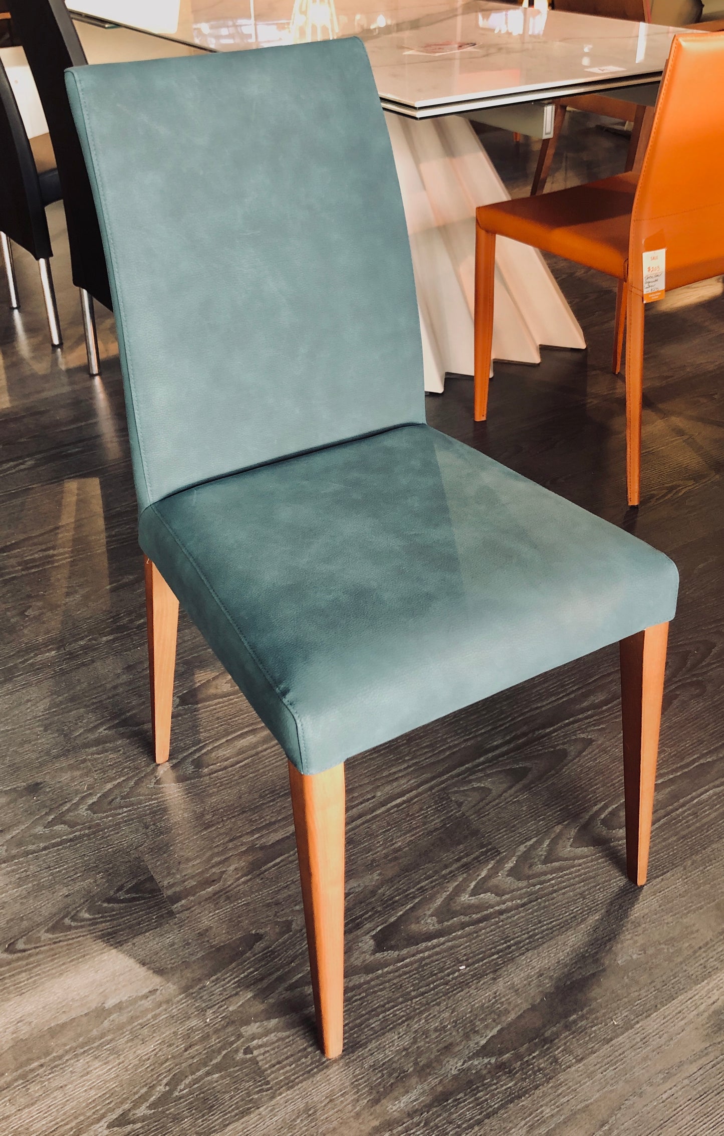 BUSETTO - S204- ECO-NABUK SN10 OIL BLUE/ WALNUT LEGS