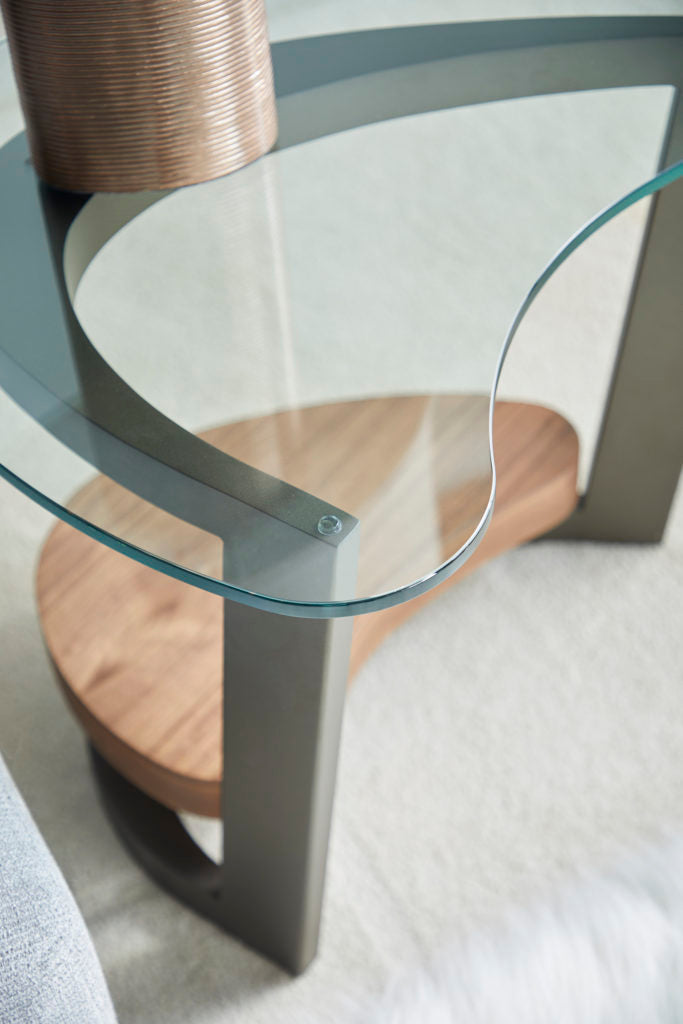 ELITE MODERN - Maui Walnut/Metal Occasional Table - Eurohaus Modern Furniture LLC