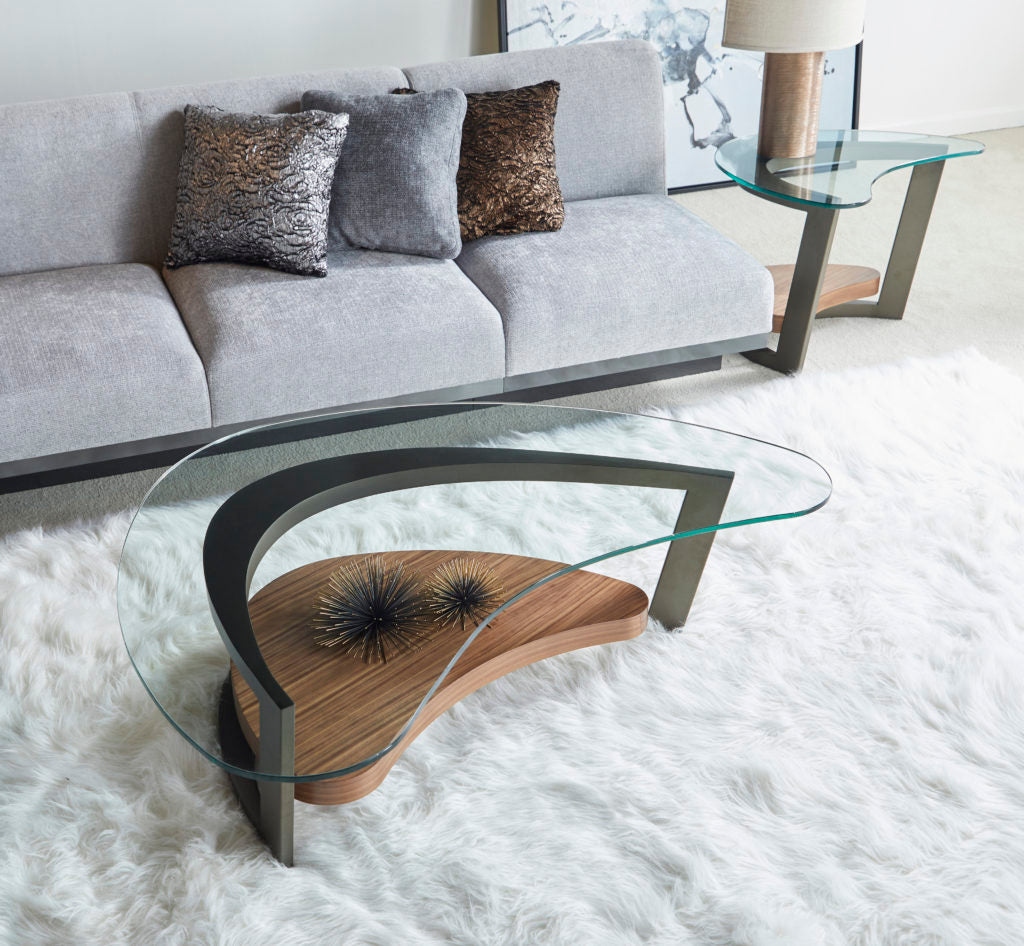 ELITE MODERN - Maui Walnut/Metal Occasional Table - Eurohaus Modern Furniture LLC