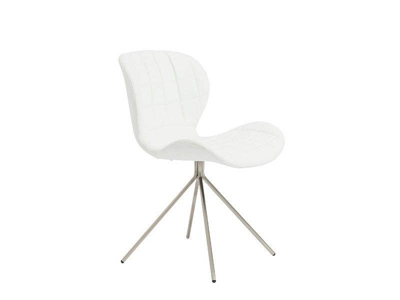 Valene Side Chair with Brushed Stainless Steel Legs - Eurohaus Modern Furniture LLC