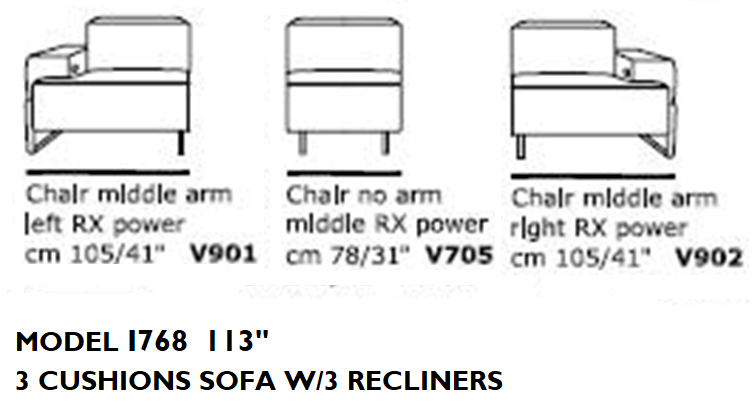 INCANTO - I768 - SOFAS W/2 POWER RECLINERS