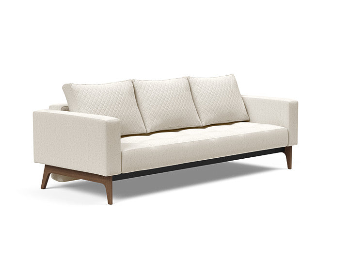 Cassius Quilt Dark Wood Sofa Bed - Eurohaus Modern Furniture LLC