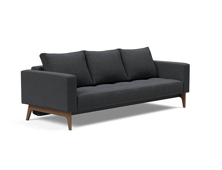 Cassius Quilt Dark Wood Sofa Bed - Eurohaus Modern Furniture LLC