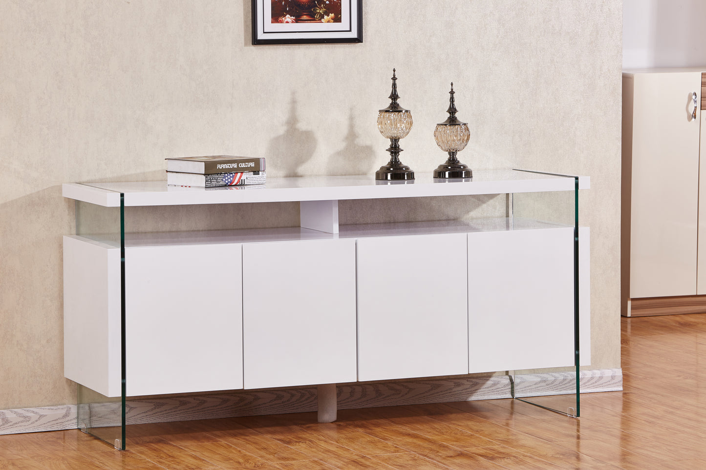 EURO-BQAC33 - High Gloss Server Cabinet - Eurohaus Modern Furniture LLC