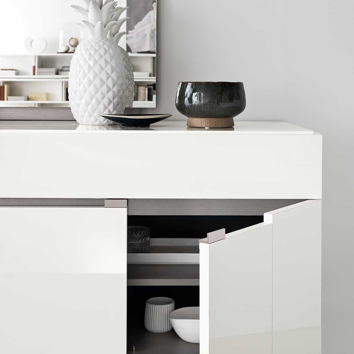 ALF Artemide White Glossy Buffet - Eurohaus Modern Furniture LLC
