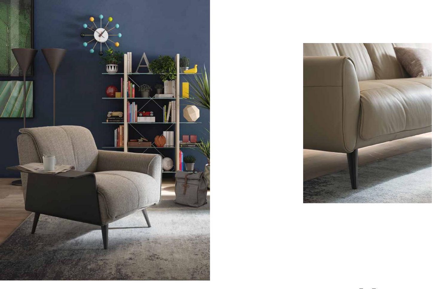 Natuzzi B993 Mid-Century Style Collection - Eurohaus Modern Furniture LLC
