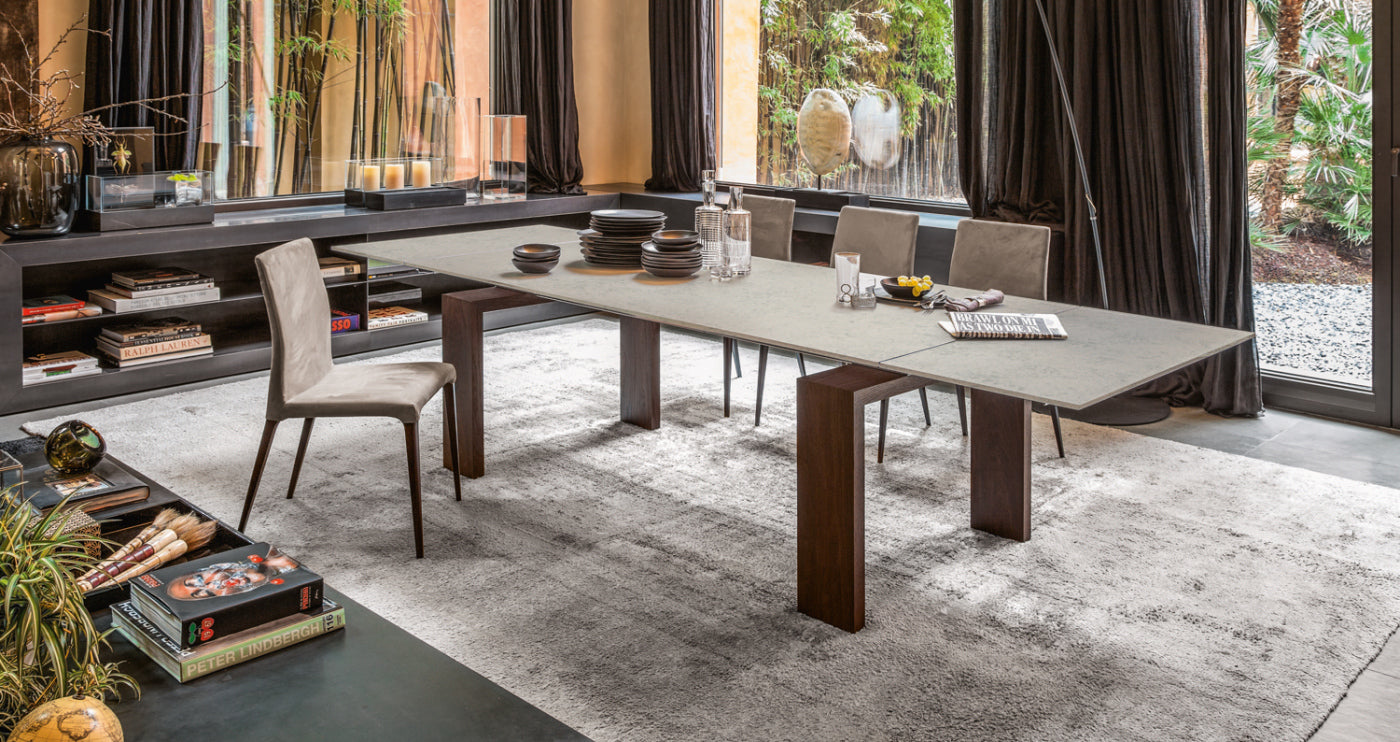 Tonin Casa - Made in Italy - Brooklyn Extendable Table with White Ceramic Top - Eurohaus Modern Furniture LLC