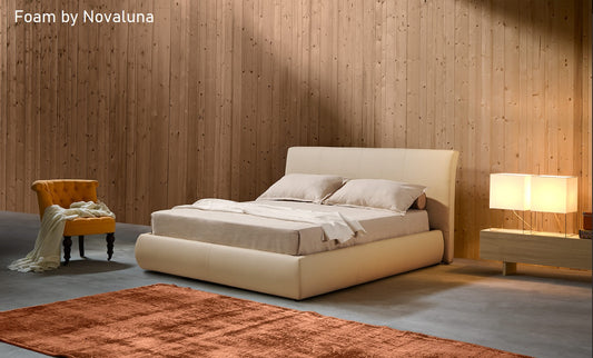 Novaluna Foam Vegan-leather Platform Bed - Eurohaus Modern Furniture LLC