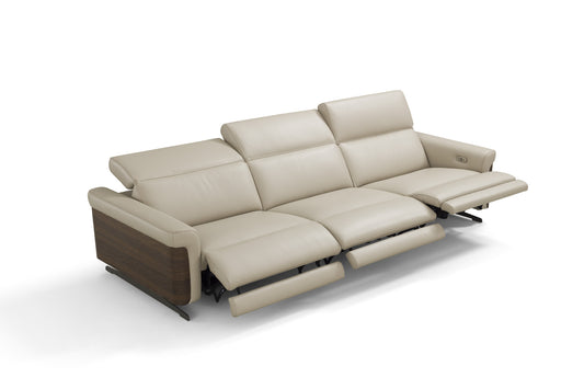 INCANTO - I803 EXTRA LARGE Sofa 119"L with Walnut Arm Accents with/3 power Recliners