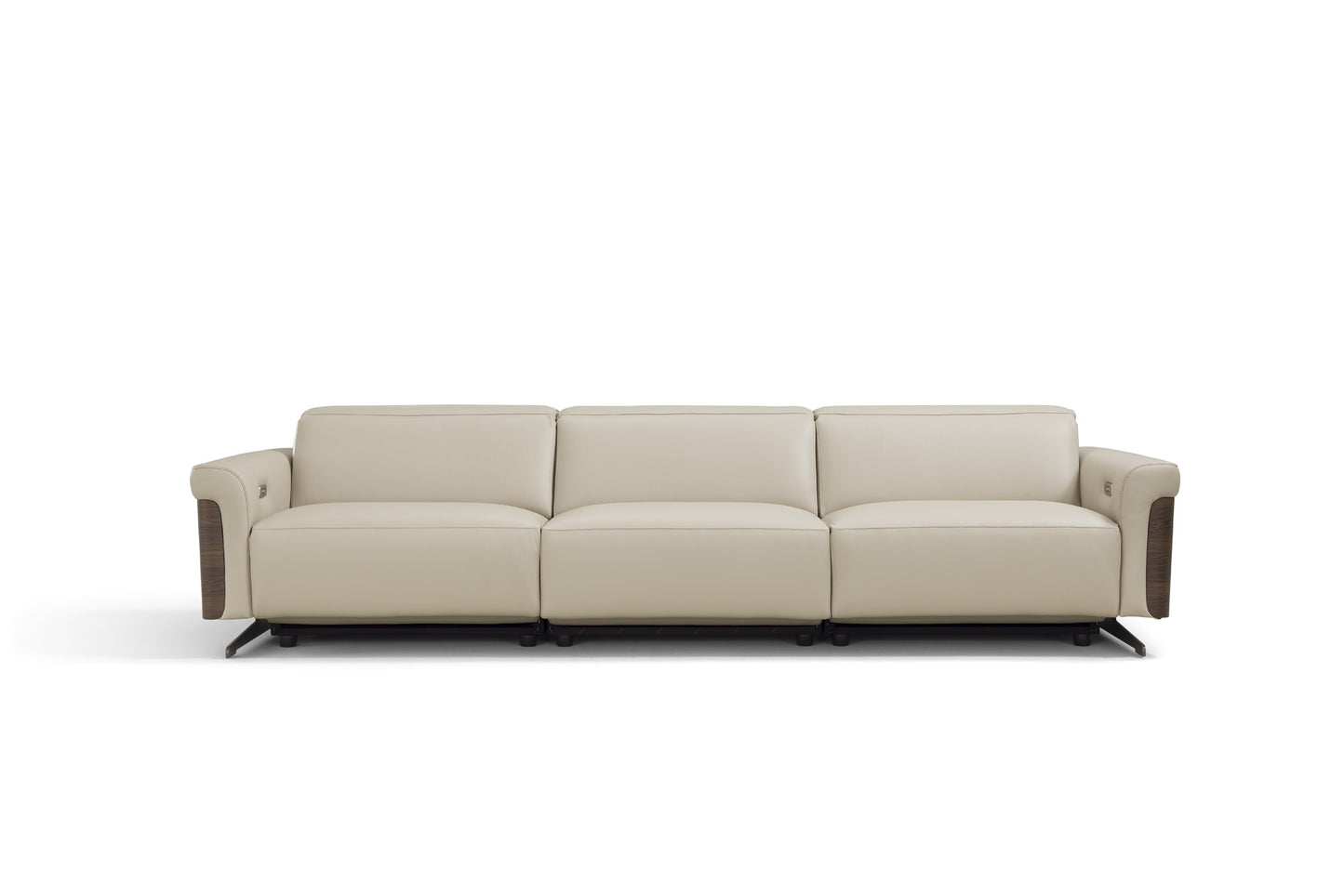 INCANTO - I803 EXTRA LARGE Sofa 119"L with Walnut Arm Accents with/3 power Recliners