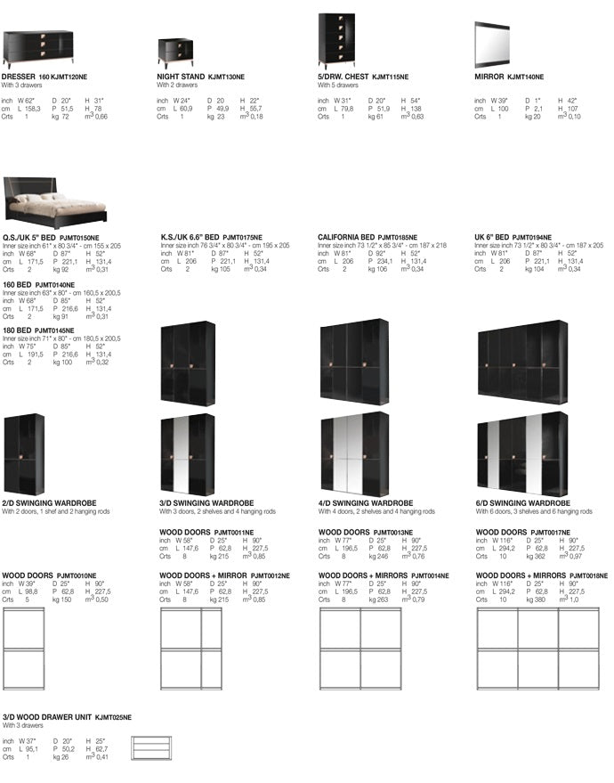 ALF Mont Noir Bedroom Casegoods - Eurohaus Modern Furniture LLC