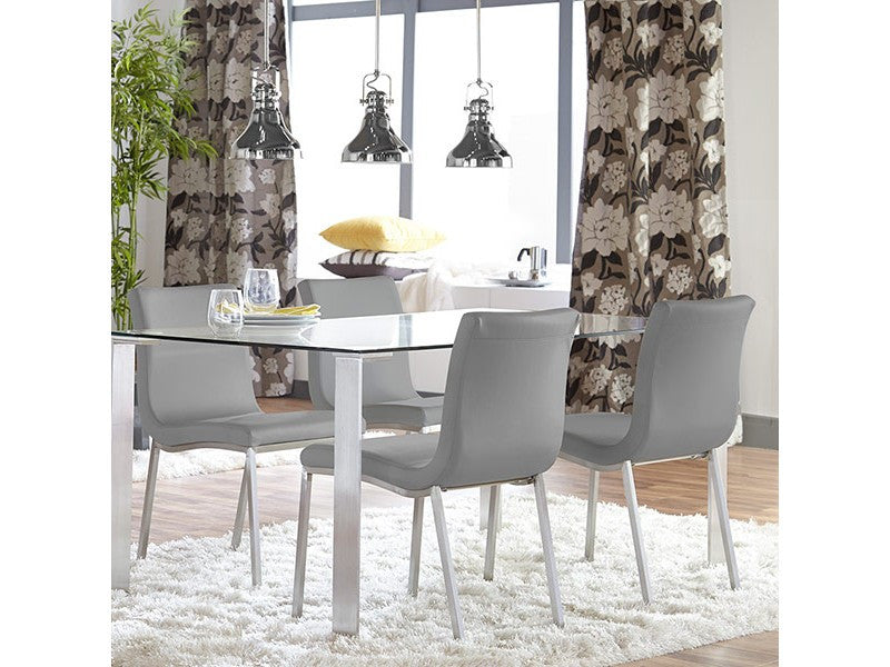 Scott Side Chair with Brushed Stainless Steel Legs - Eurohaus Modern Furniture LLC