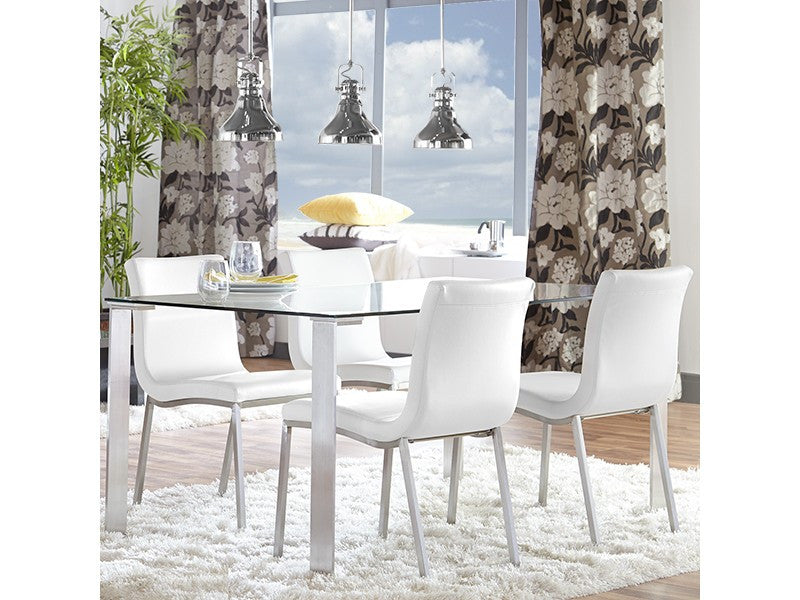 Scott Side Chair with Brushed Stainless Steel Legs - Eurohaus Modern Furniture LLC