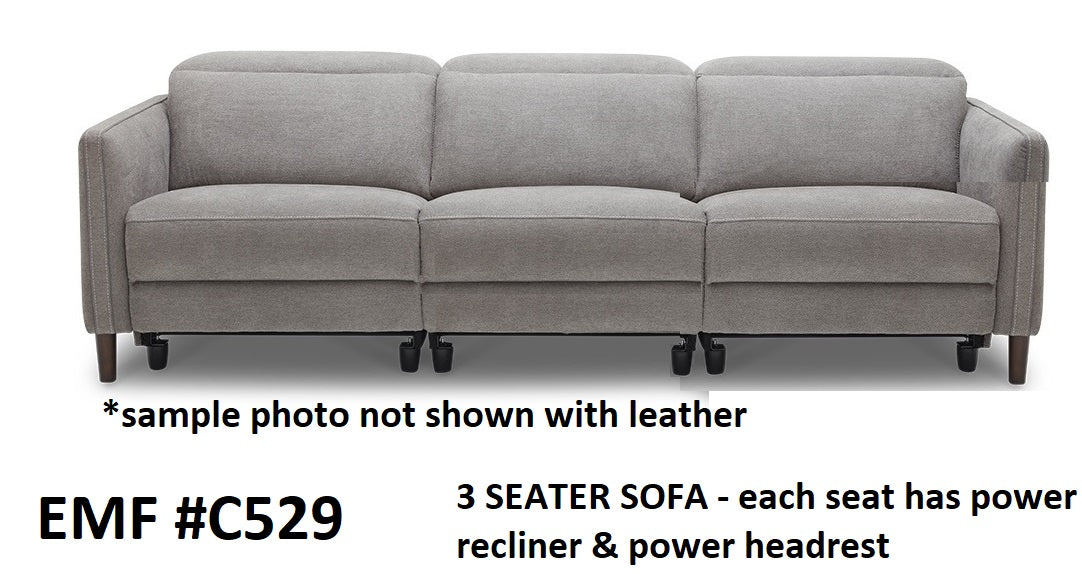 EMF KM529 Leather Recliner Collection - Eurohaus Modern Furniture LLC