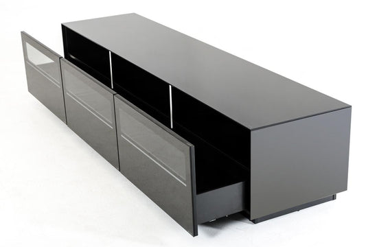 Black Glass TV Stand - Eurohaus Modern Furniture LLC