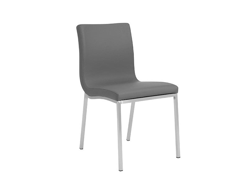 Scott Side Chair with Brushed Stainless Steel Legs - Eurohaus Modern Furniture LLC