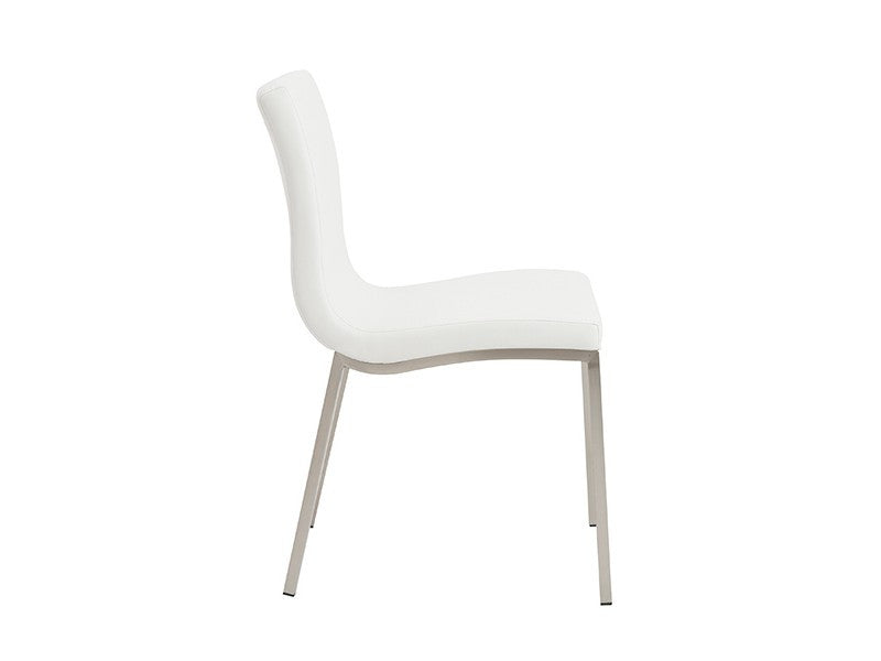 Scott Side Chair with Brushed Stainless Steel Legs - Eurohaus Modern Furniture LLC