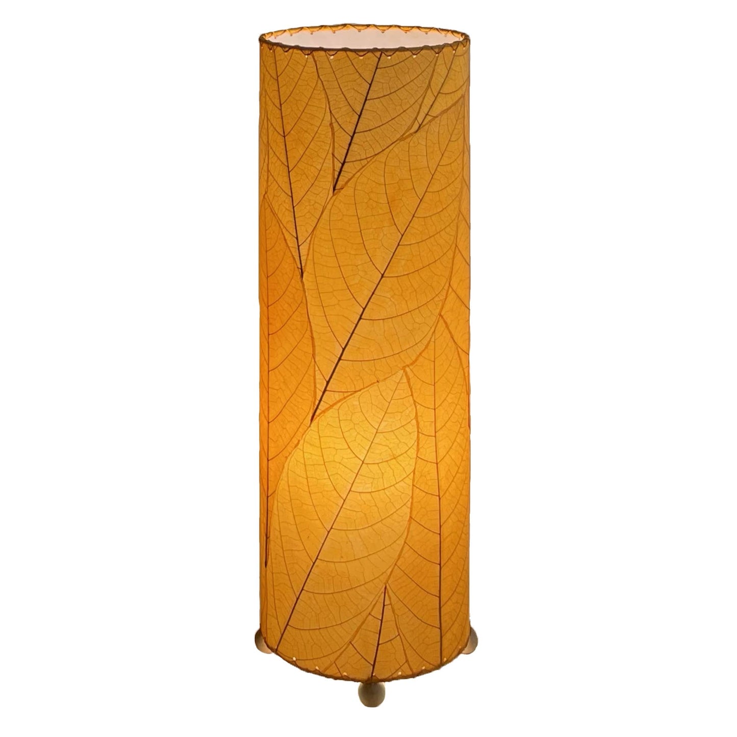 24 Inch Cocoa Leaf Cylinder Table Lamp Orange