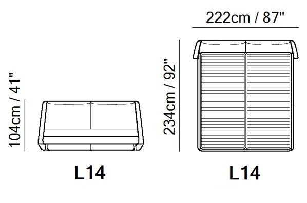 NATUZZI EDITIONS - LE07 Leather Platform Bed  [SPECIAL ORDER OPTIONS] - Eurohaus Modern Furniture