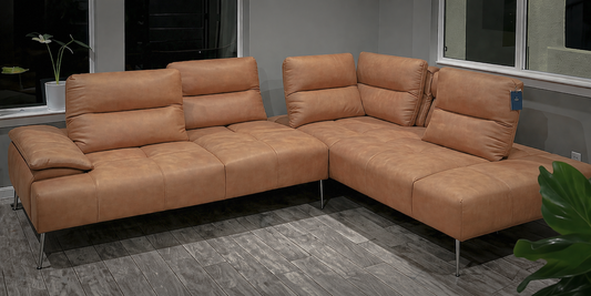 Skyline Suede Leather sectional - Eurohaus Modern Furniture