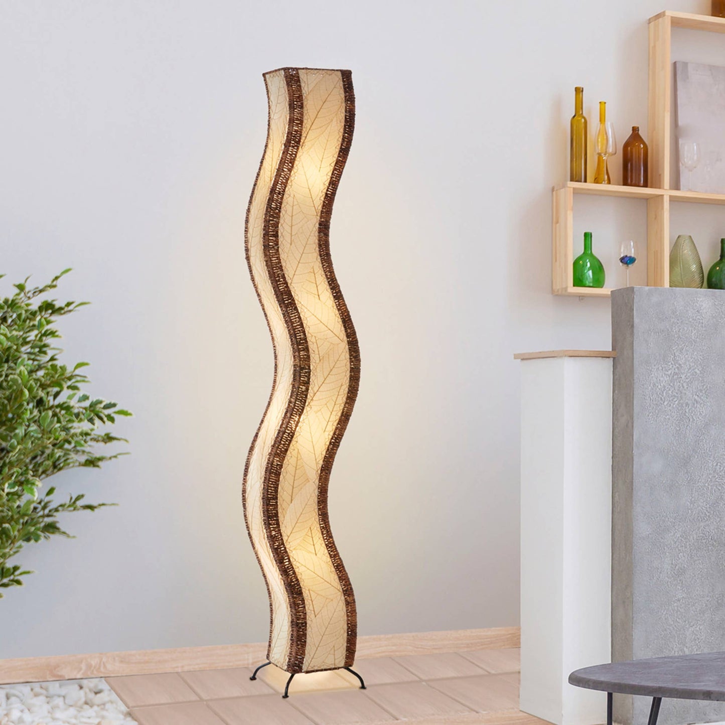Wave Giant Floor Lamp Natural - Eurohaus Modern Furniture LLC