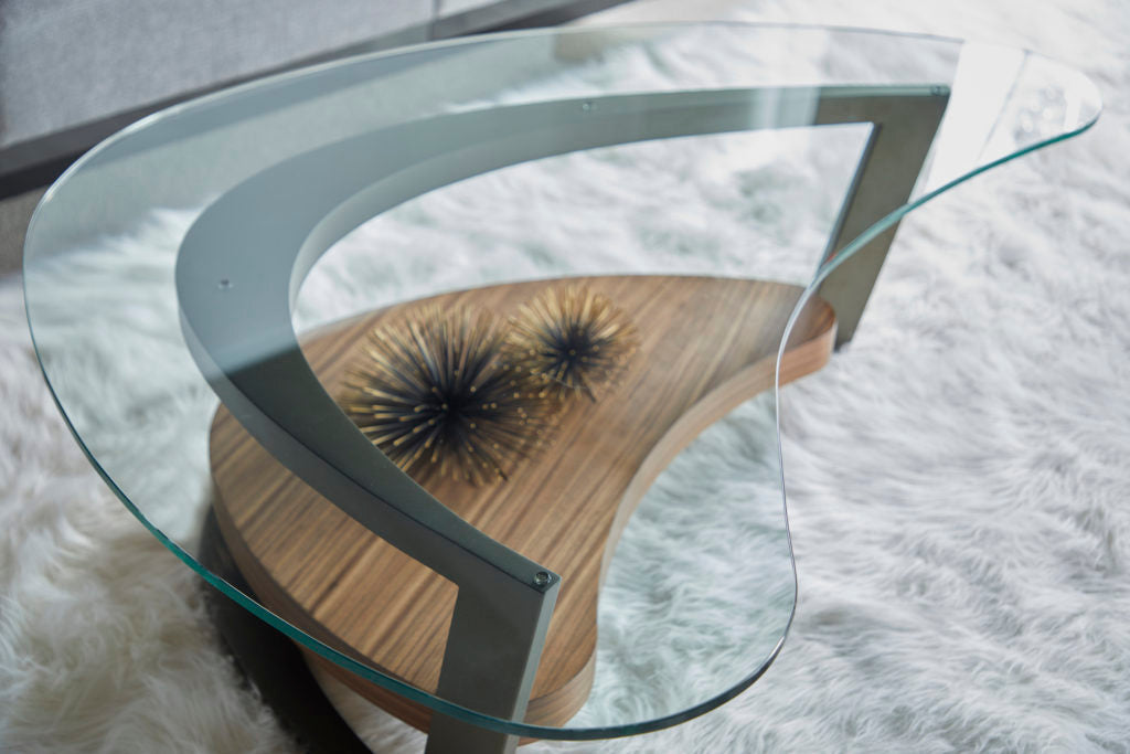 ELITE MODERN - Maui Walnut/Metal Occasional Table - Eurohaus Modern Furniture LLC