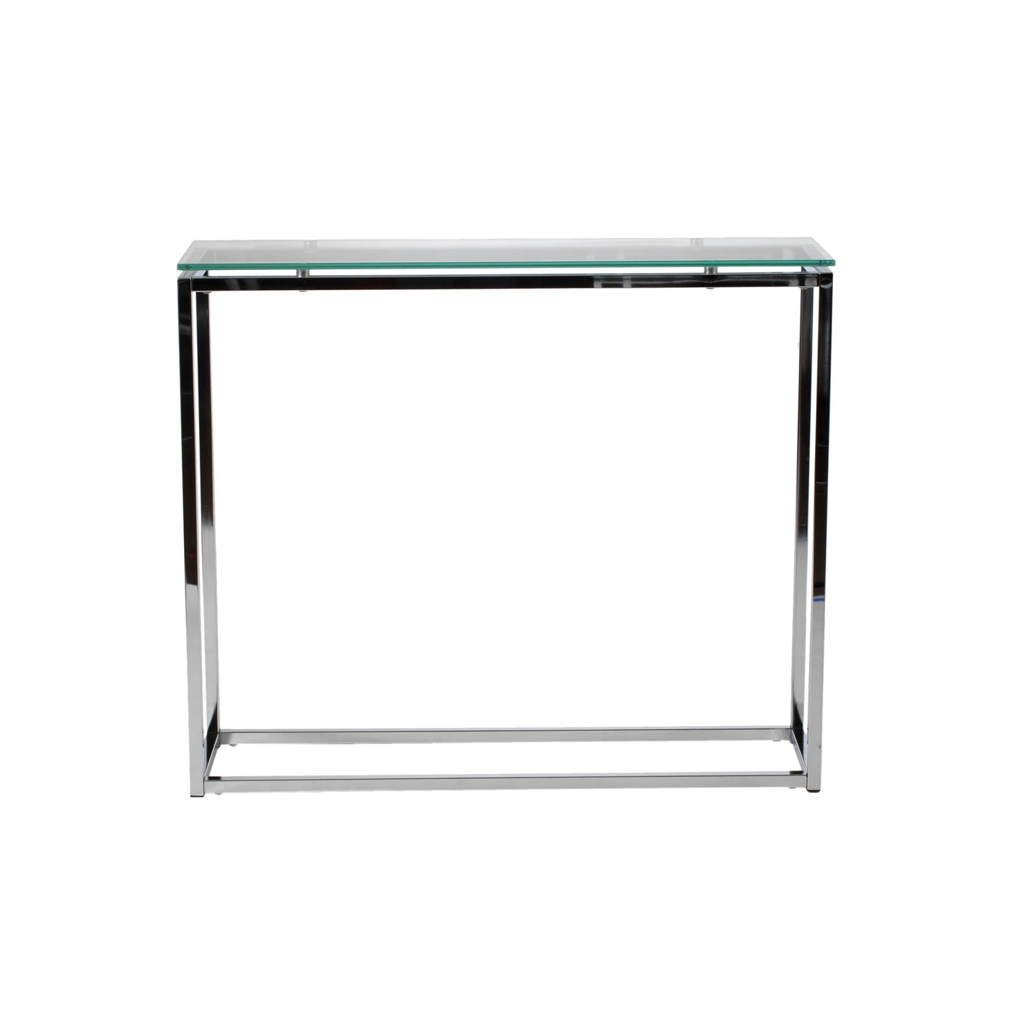 Sandor Console Clear Glass Table w/Chrome Base