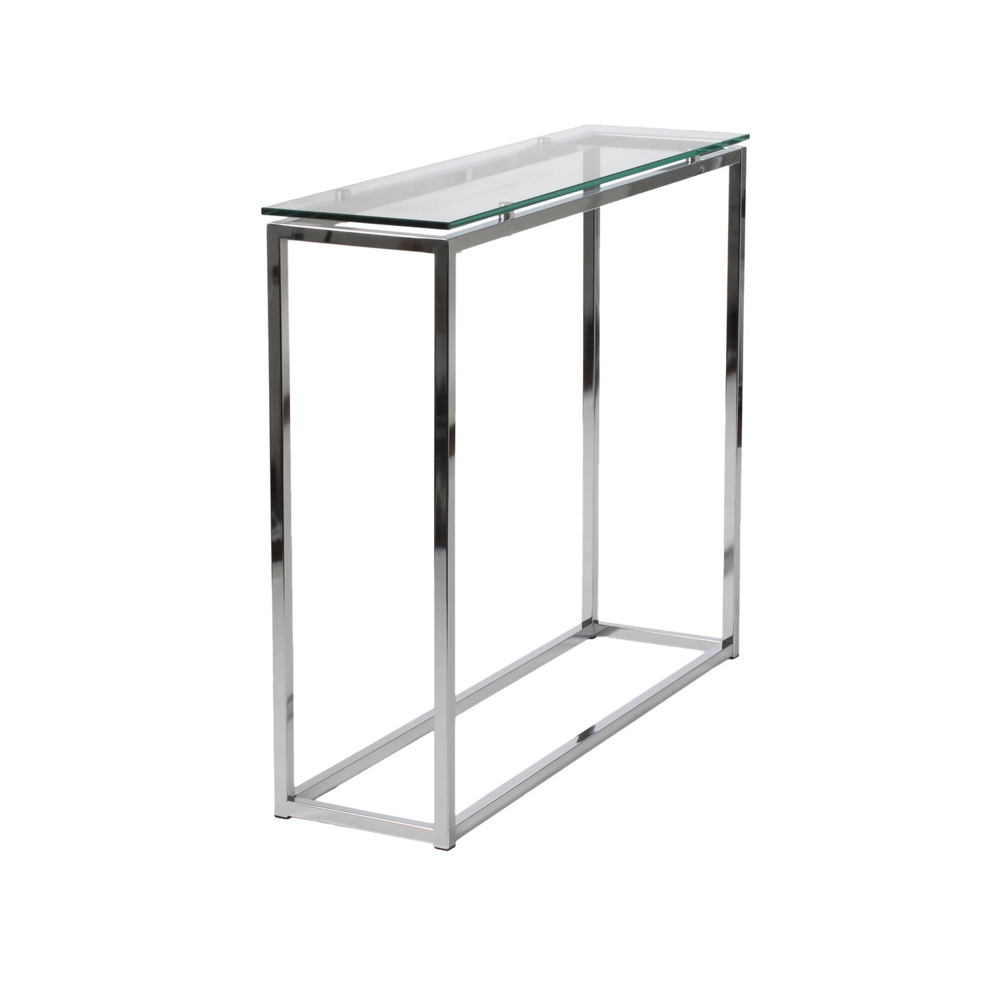 Sandor Console Clear Glass Table w/Chrome Base