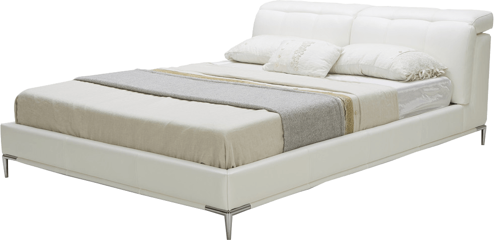 EMF KTOUCH B526 Modern Upholstered Platform Bed with Adjustable Headrests