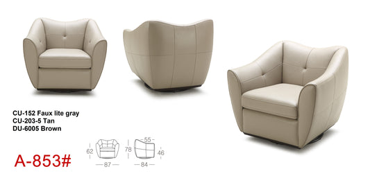 EURO A853 swivel accent chair chocolate color - Eurohaus Modern Furniture LLC