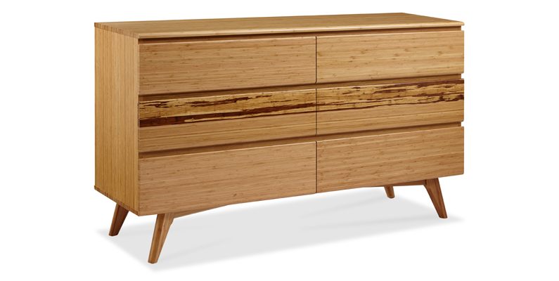 modern bamboo dresser Faux bamboo dresser with wicker drawers