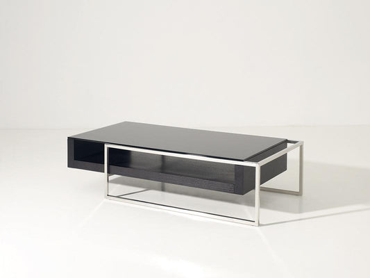 VG-Garnet Modern Oak and Glass Coffee Table - Eurohaus Modern Furniture LLC