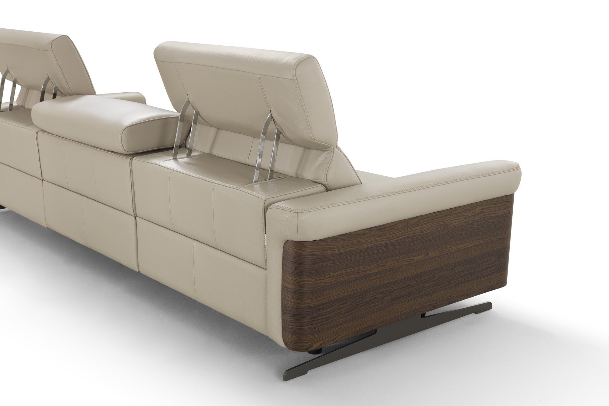 INCANTO - I803 EXTRA LARGE Sofa 119"L With Walnut Arm Accents With/3 ...