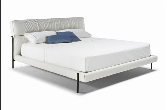 Natuzzi Editions Leather Bed LE06 Platform Bed - Eurohaus Modern Furniture LLC
