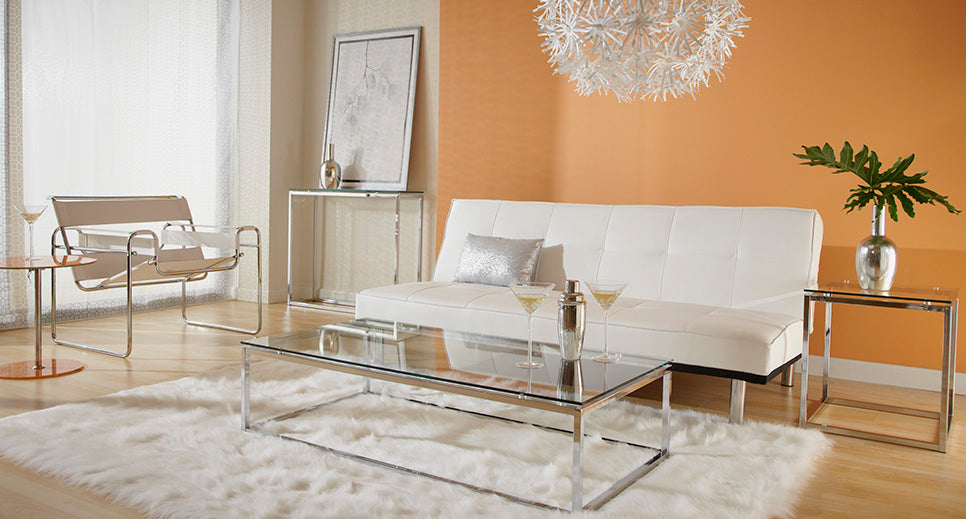 Sandor Console Clear Glass Table w/Chrome Base