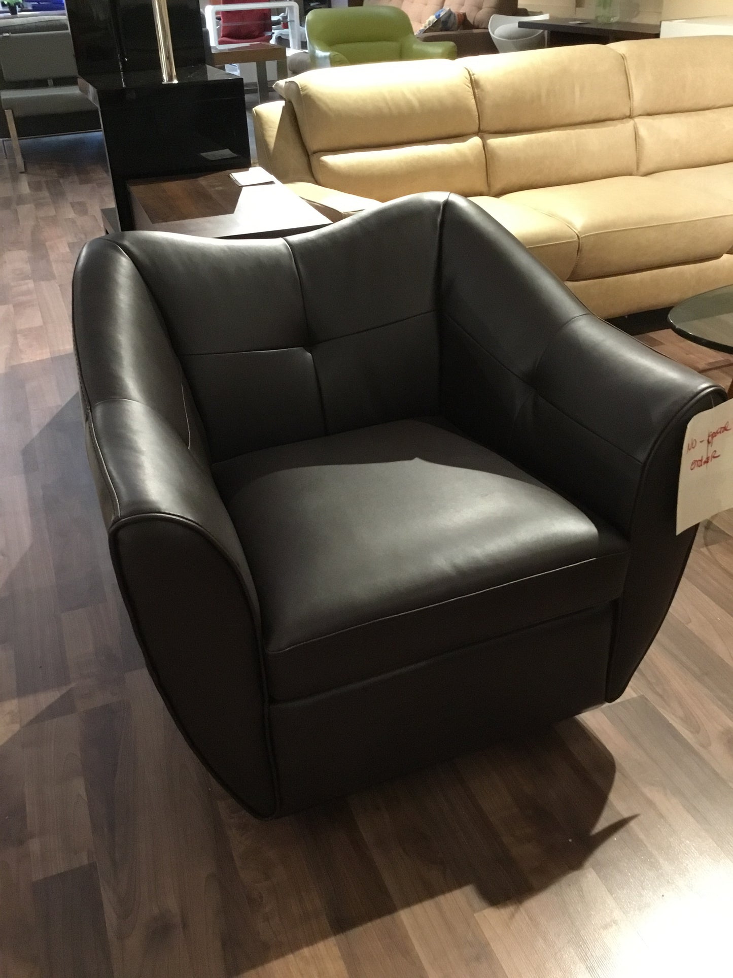EURO A853 swivel accent chair chocolate color