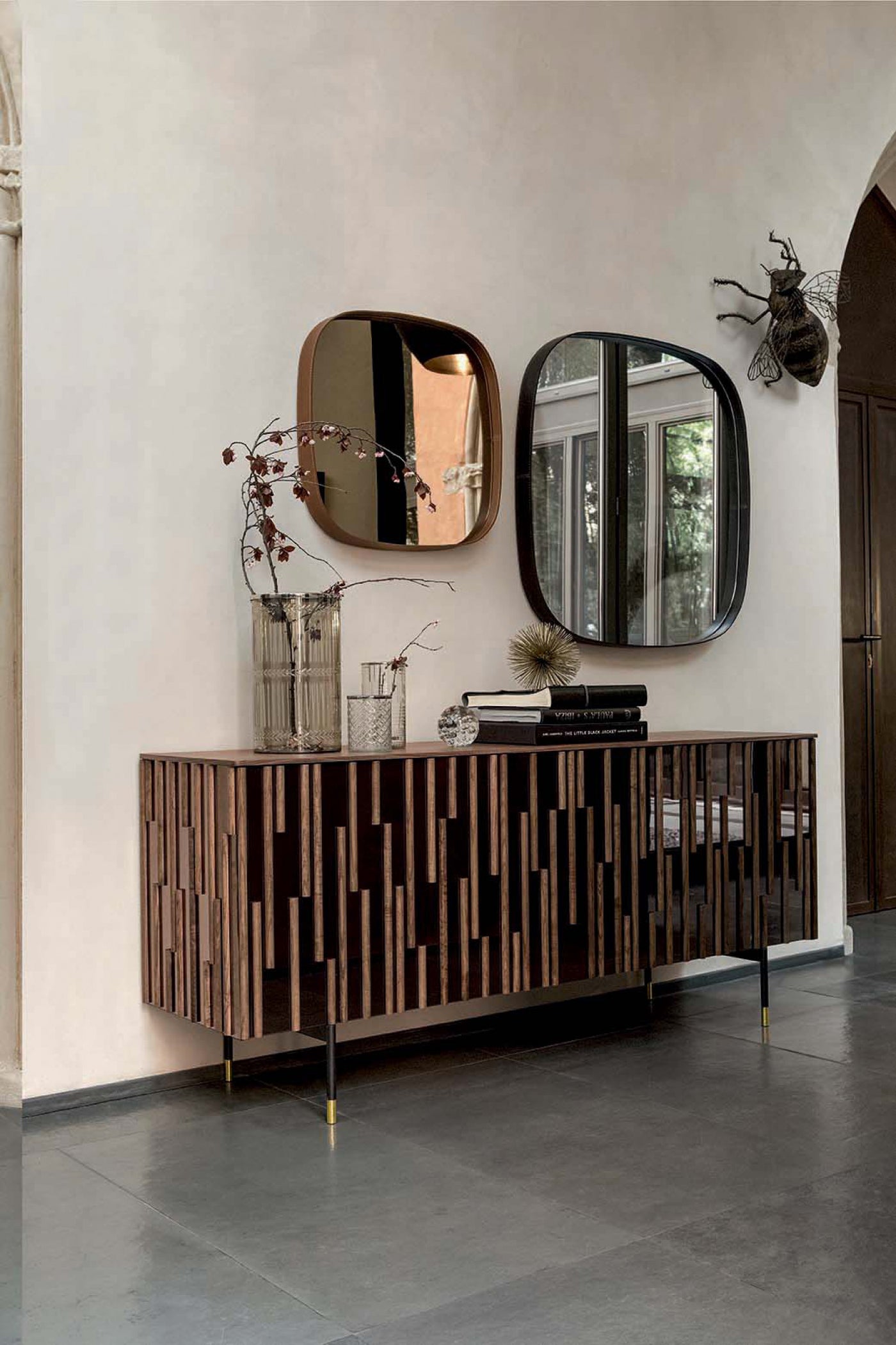 Tonin Casa Drop sideboard with sculptural wood detailing